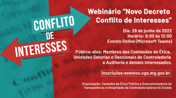 Conset e CGE promovem Webinário sobre Conflito de Interesses