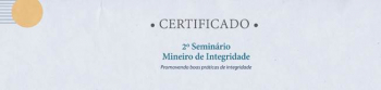 Já estão disponíveis os certificados do 2.º Seminário Mineiro de Integridade